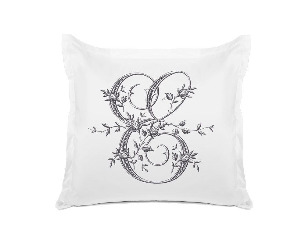 Vintage French Monogram Letter E Pillowcase