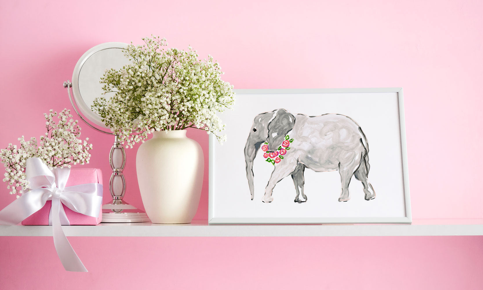 Ella Elephant Art Print - Animal Illustrations Wall Art Collection-Di Lewis