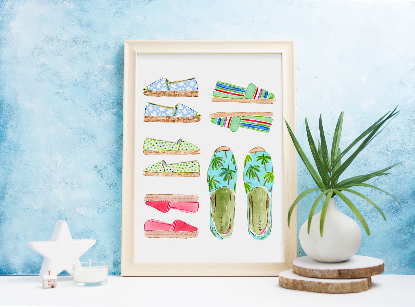 Espadrilles - Fashion Illustration Wall Art Collection-Di Lewis