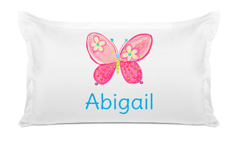 Pink Butterfly  - Personalized Kids Pillowcase Collection