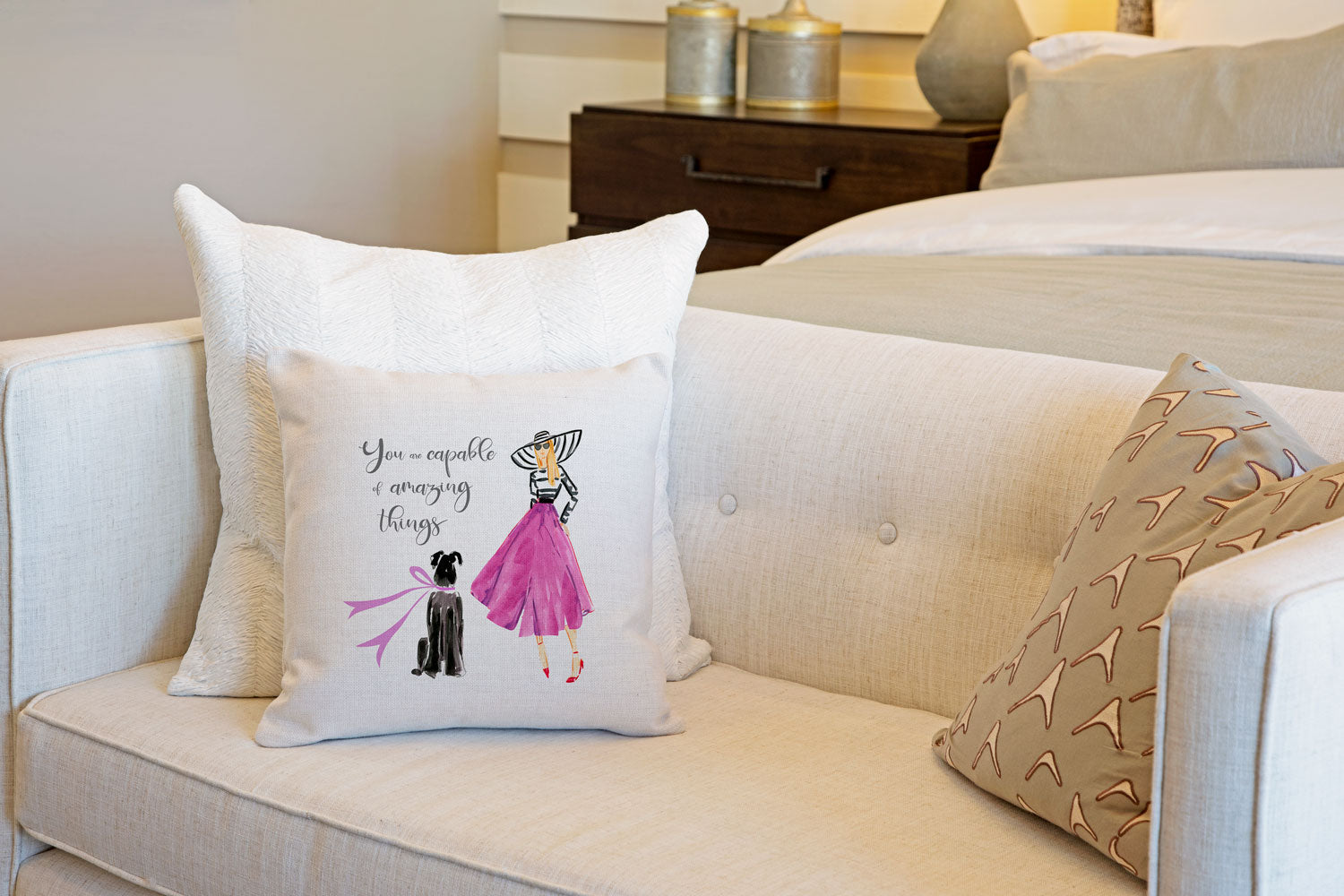 Fabulous Me Throw Pillow Cover - Dog Illustration Throw Pillow Cover Collection-Di Lewis