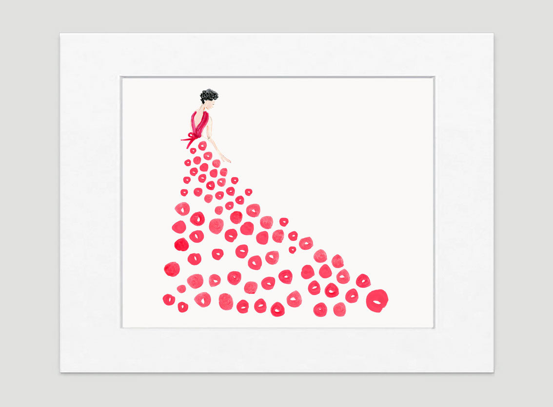 Fashionista Red Art Print - Fashion Illustration Wall Art Collection-Di Lewis