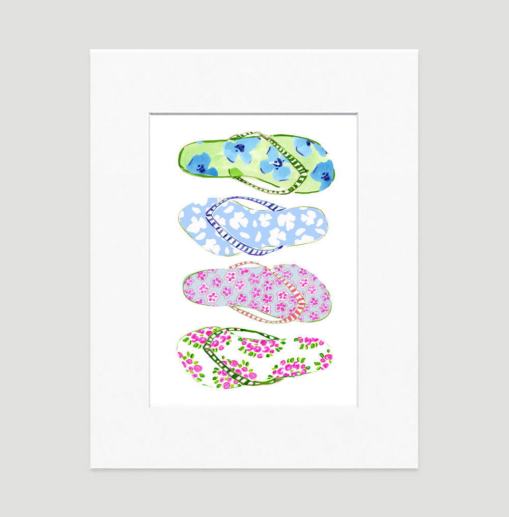 Summer Flip Flops - Fashion Illustration Wall Art Collection Flip Flops - Fashion Illustration Wall Art Collection-Di Lewis