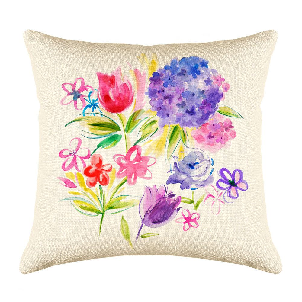 Floral Bouquet Throw Pillow Cover - Decorative Designs Throw Pillow Cover Collection