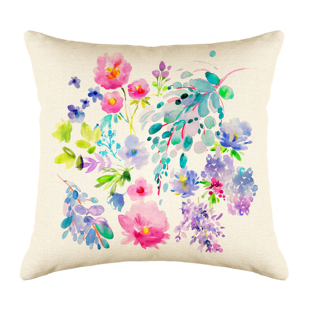 Flower Garden Throw Pillow Cover - Decorative Designs Throw Pillow Cover Collection