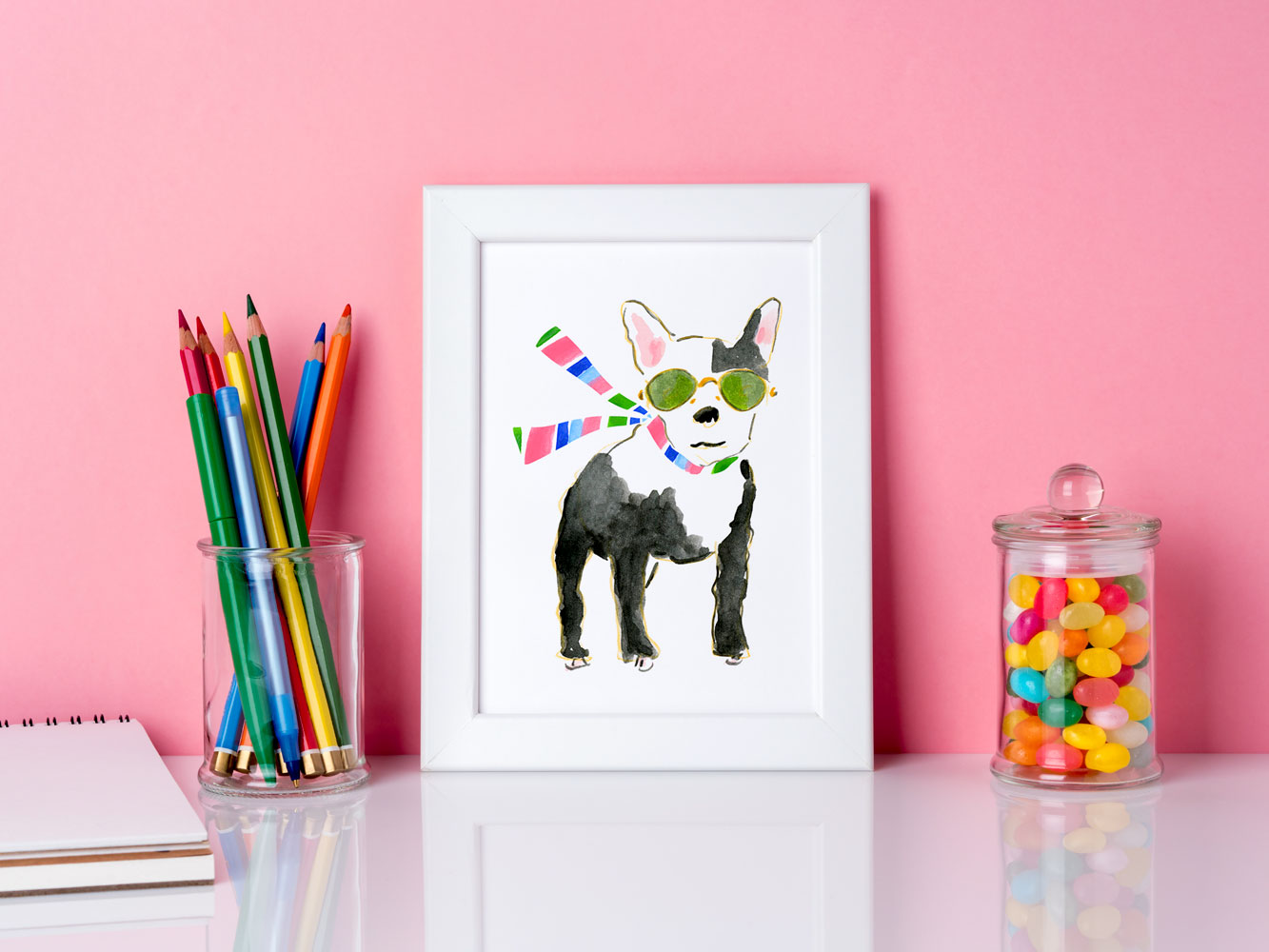 Francois French Bulldog Art Print - Dog Illustrations Wall Art Collection-Di Lewis