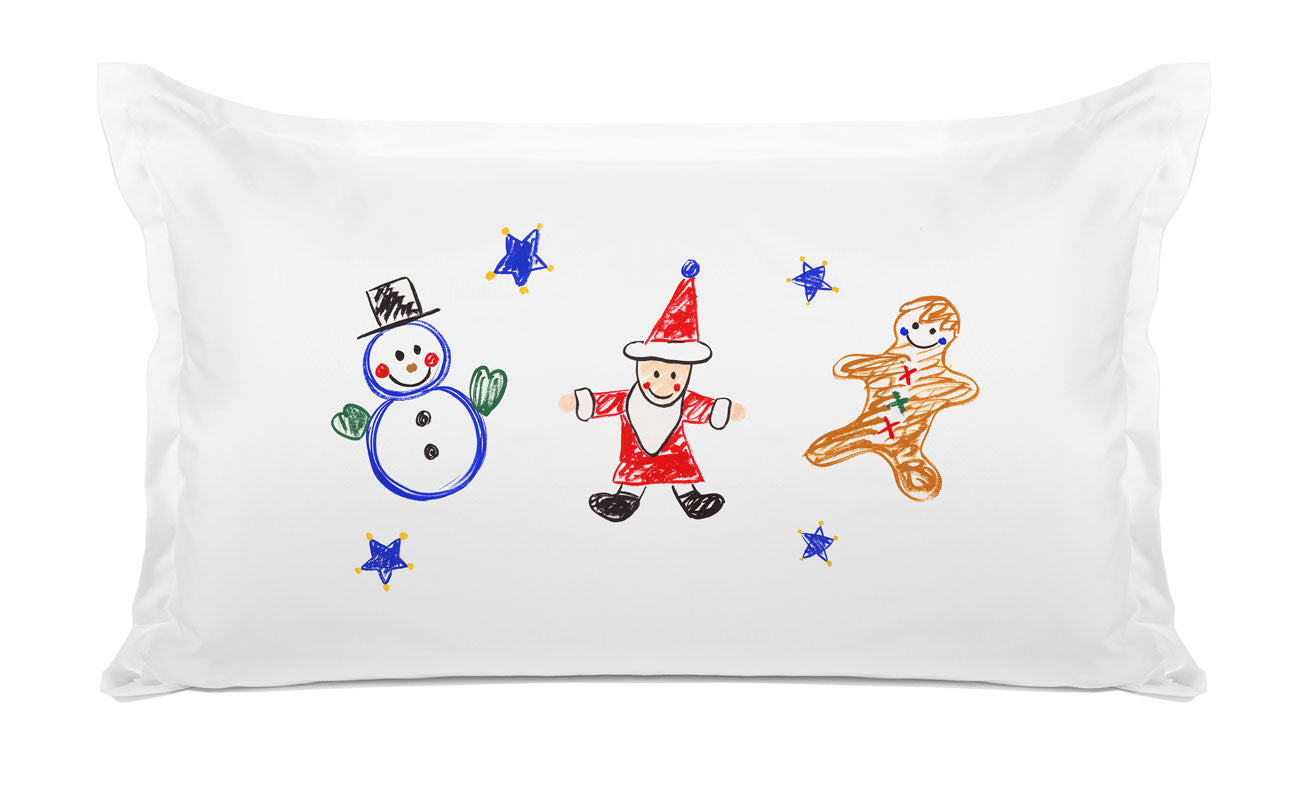 Snowman, Santa, Gingerbread Man - Kids Personalized Pillowcase Collection