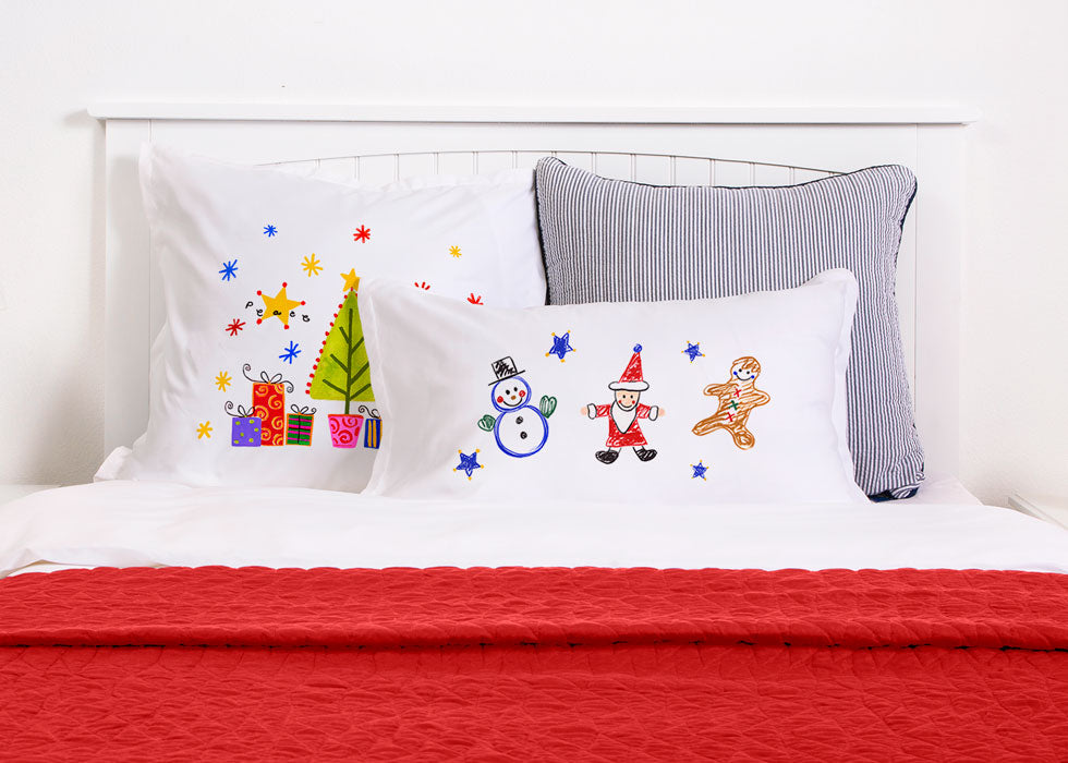 Snowman, Santa, Gingerbread Man - Kids Personalized Pillowcase Collection