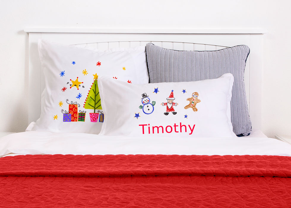 Snowman, Santa, Gingerbread Man - Kids Personalized Pillowcase Collection