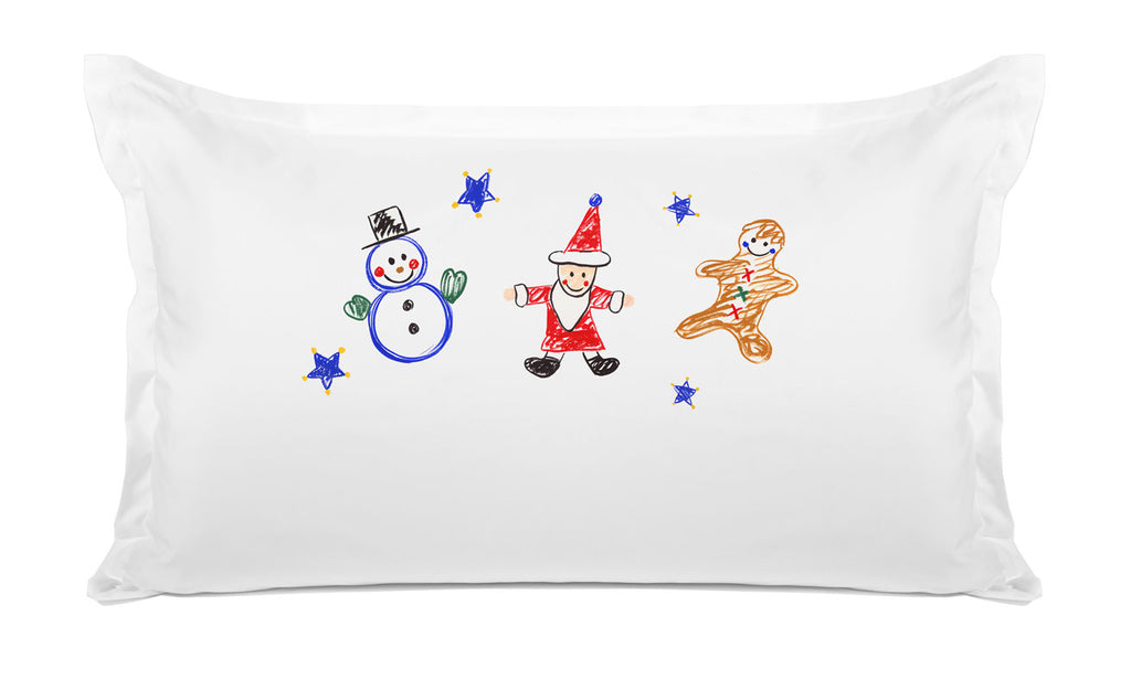 Snowman, Santa, Gingerbread Man - Kids Personalized Pillowcase Collection Snowman, Santa, Gingerbread Man - Kids Personalized Pillowcase Collection