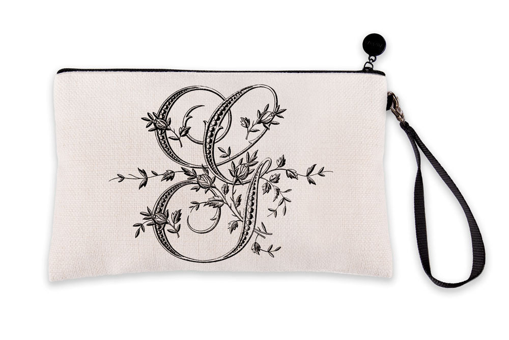 Vintage French Monogram Letter G Makeup Bag