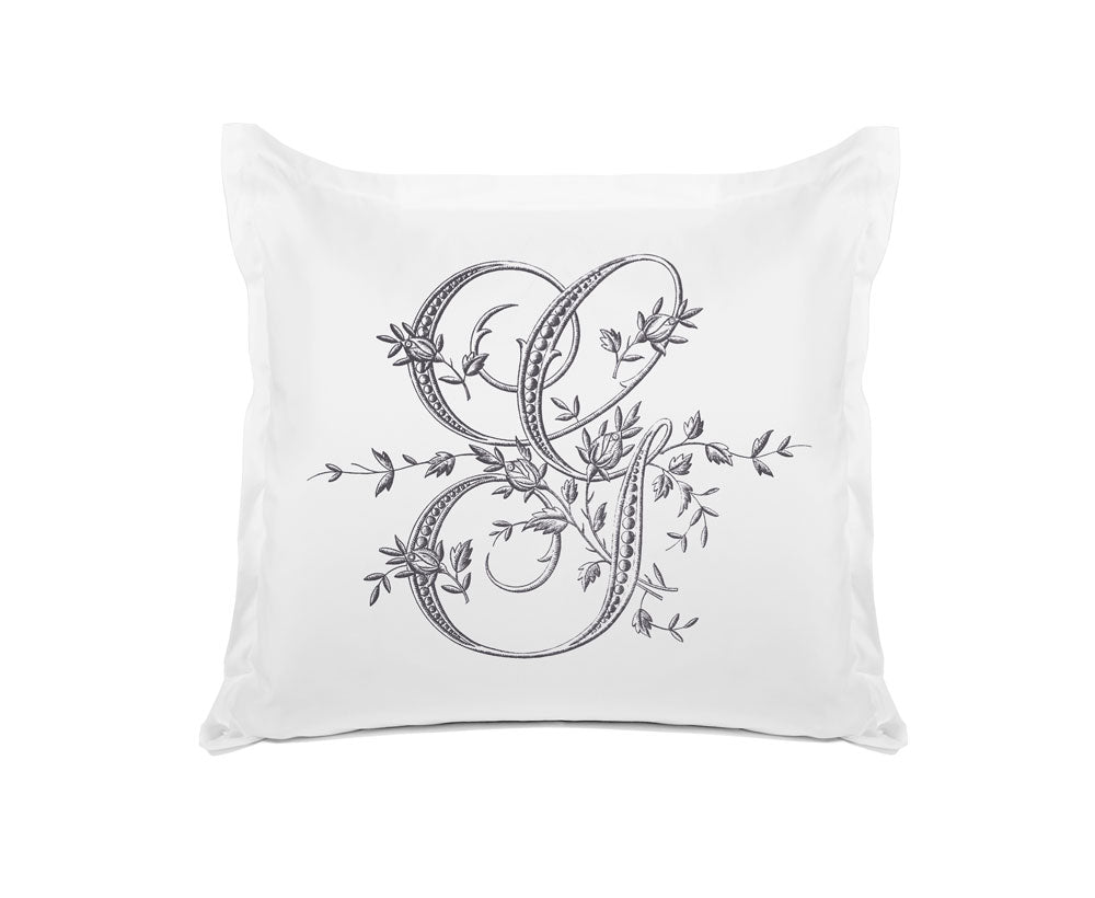 Vintage French Monogram Letter G Pillowcase