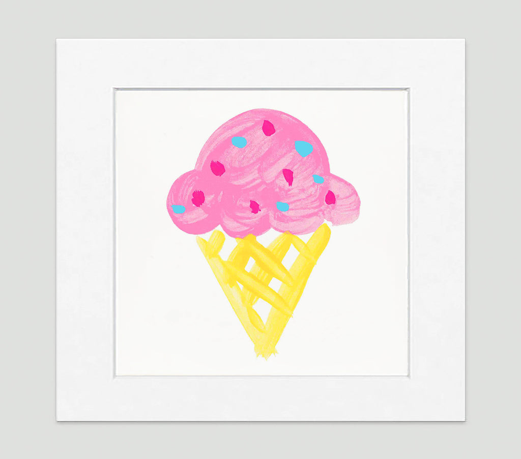 Ice Cream Cone Art Print - Kids Wall Art Collection Gelato Art Print - Kids Wall Art Collection-Di Lewis