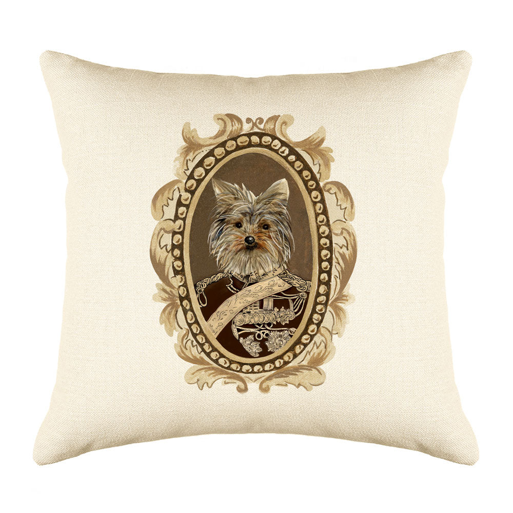 General Yorkie Throw Pillow Cover - Dog Illustration Throw Pillow Cover Collection-Di Lewis