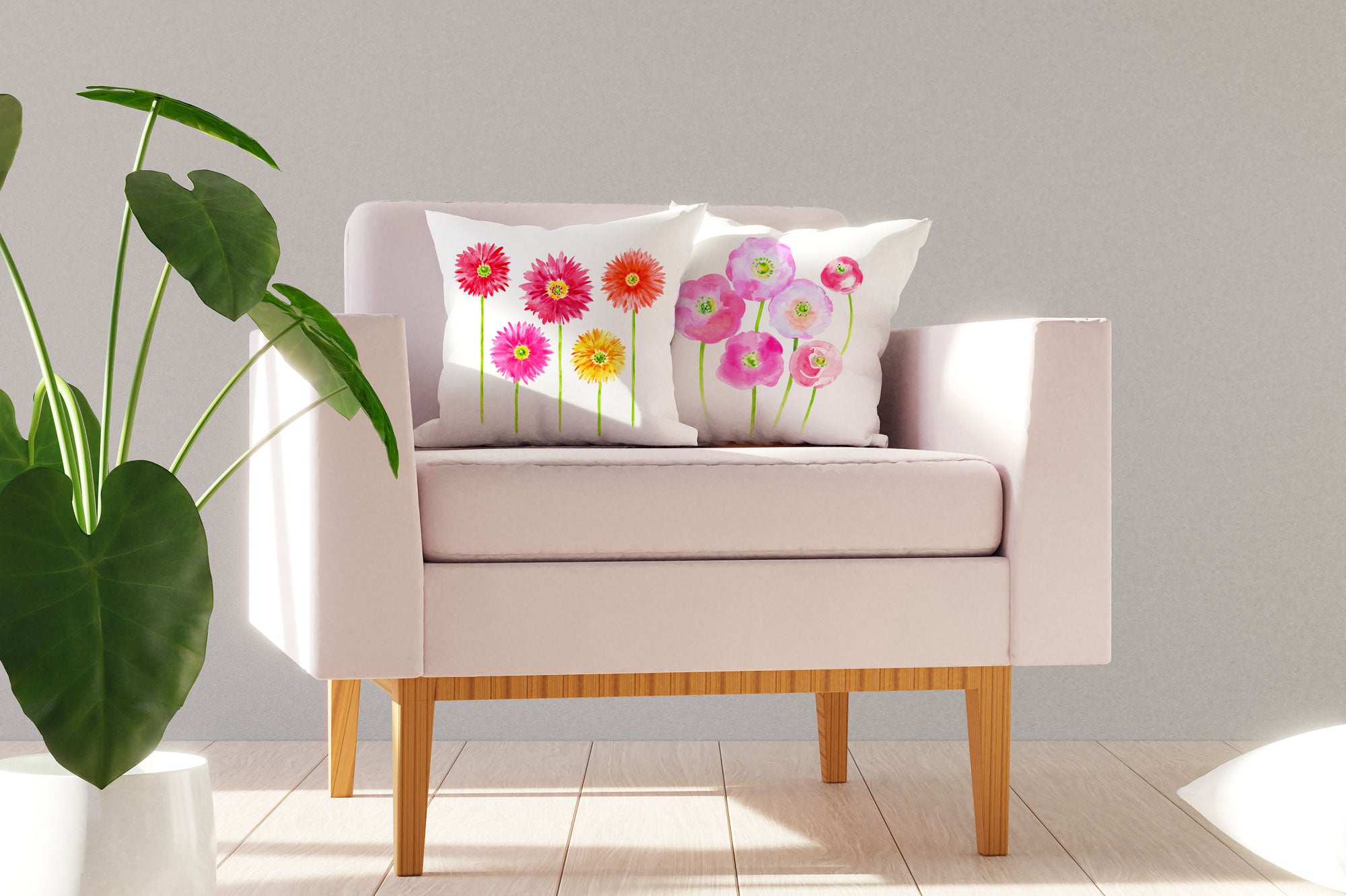 Gerbera Throw Pillow Cover - Decorative Designs Throw Pillow Cover Collection