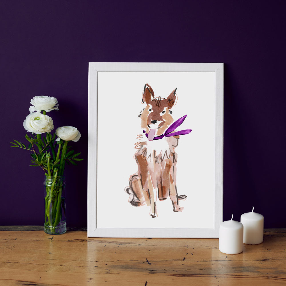 Sammy German Shepard Art Print - Dog Illustrations Wall Art Collection-Di Lewis