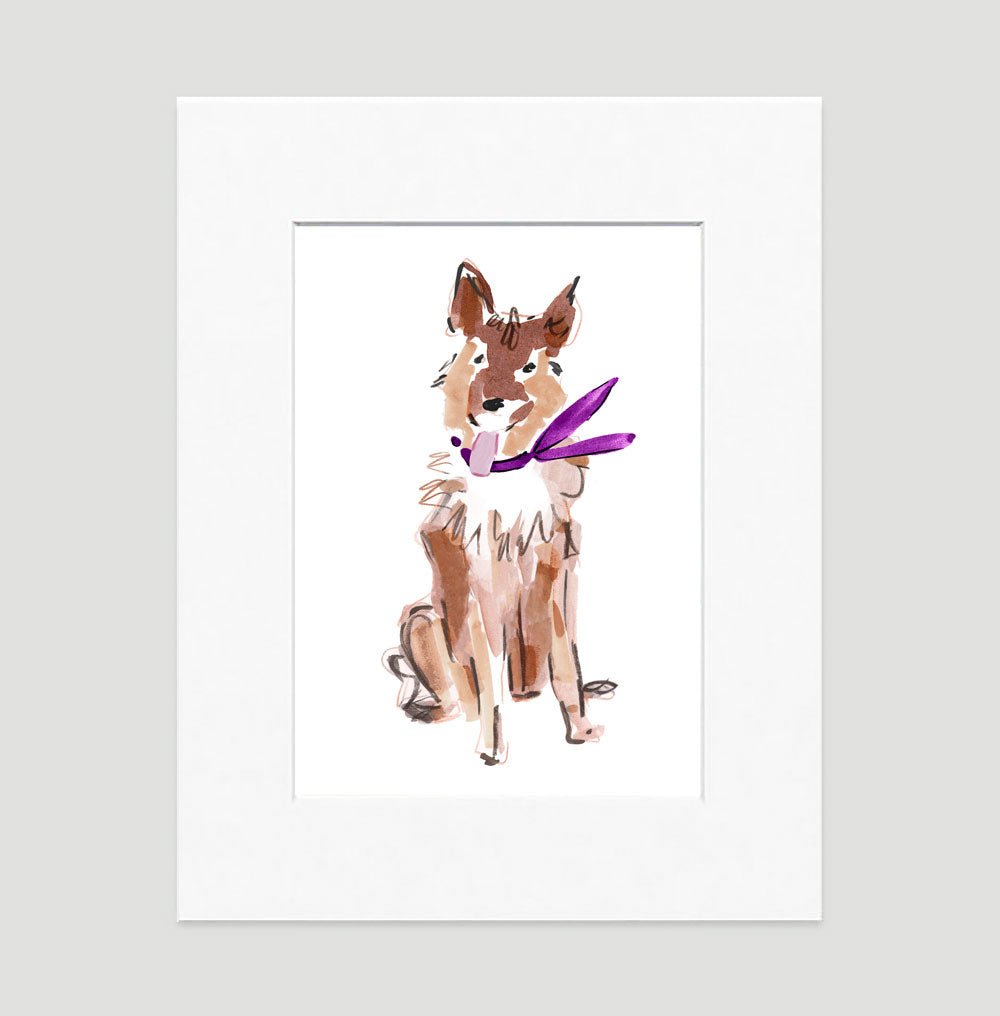 Sammy German Shepard Art Print - Dog Illustrations Wall Art Collection-Di Lewis