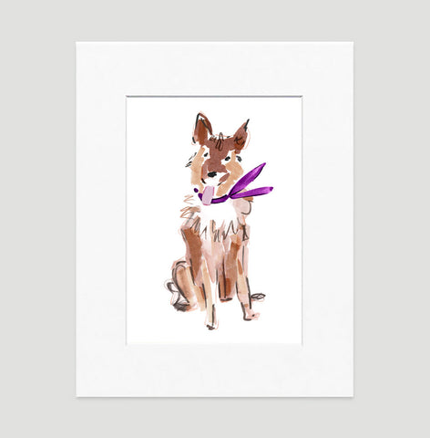 Sammy German Shepard Art Print - Dog Illustrations Wall Art Collection-Di Lewis