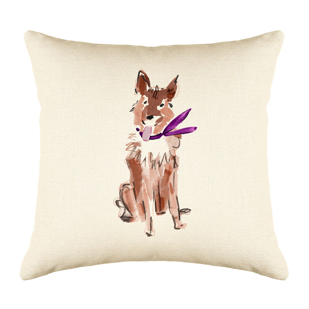 Sammy Shepard Throw Pillow Cover - Dog Illustration Throw Pillow Cover Collection-Di Lewis