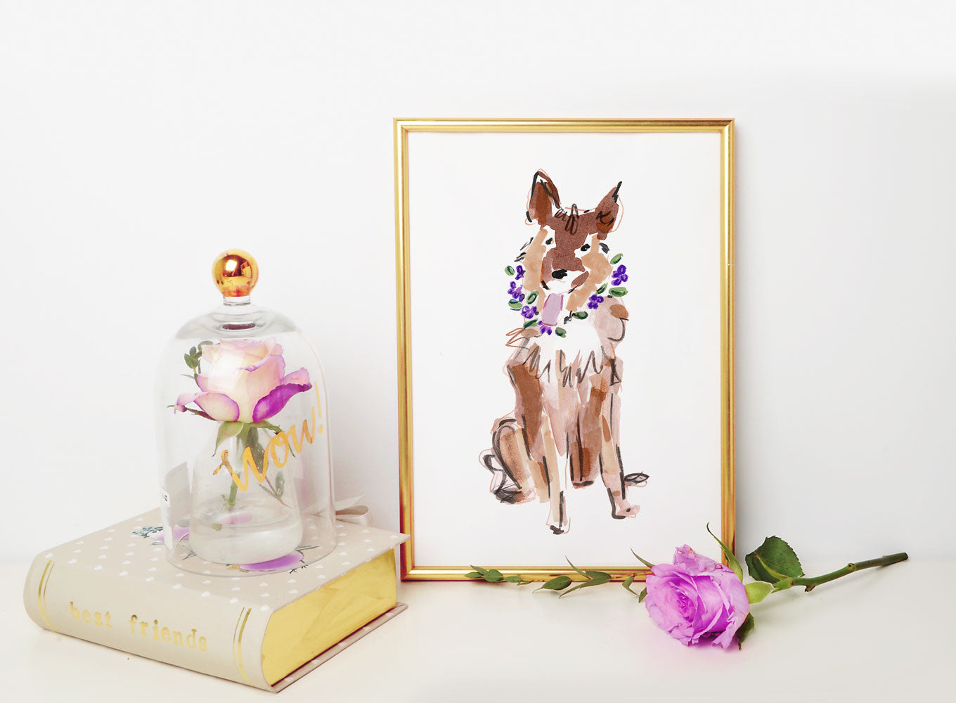 Sasha German Shepard Art Print - Dog Illustrations Wall Art Collection-Di Lewis