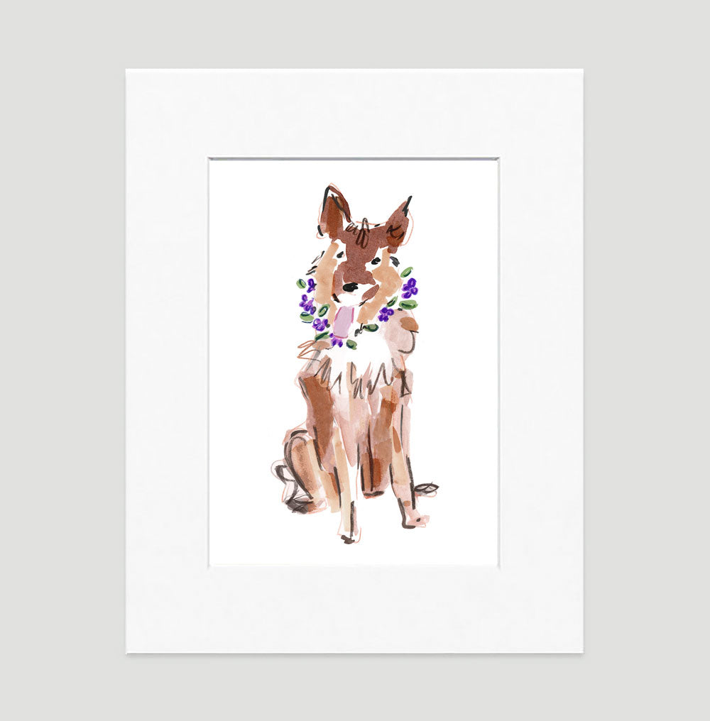 Sasha German Shepard Art Print - Dog Illustrations Wall Art Collection-Di Lewis