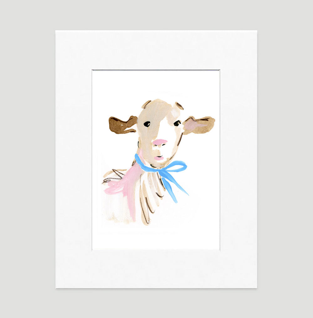 Blue Goat Art Print - Animal Illustrations Wall Art Collection Billy Goat Art Print - Animal Illustrations Wall Art Collection-Di Lewis