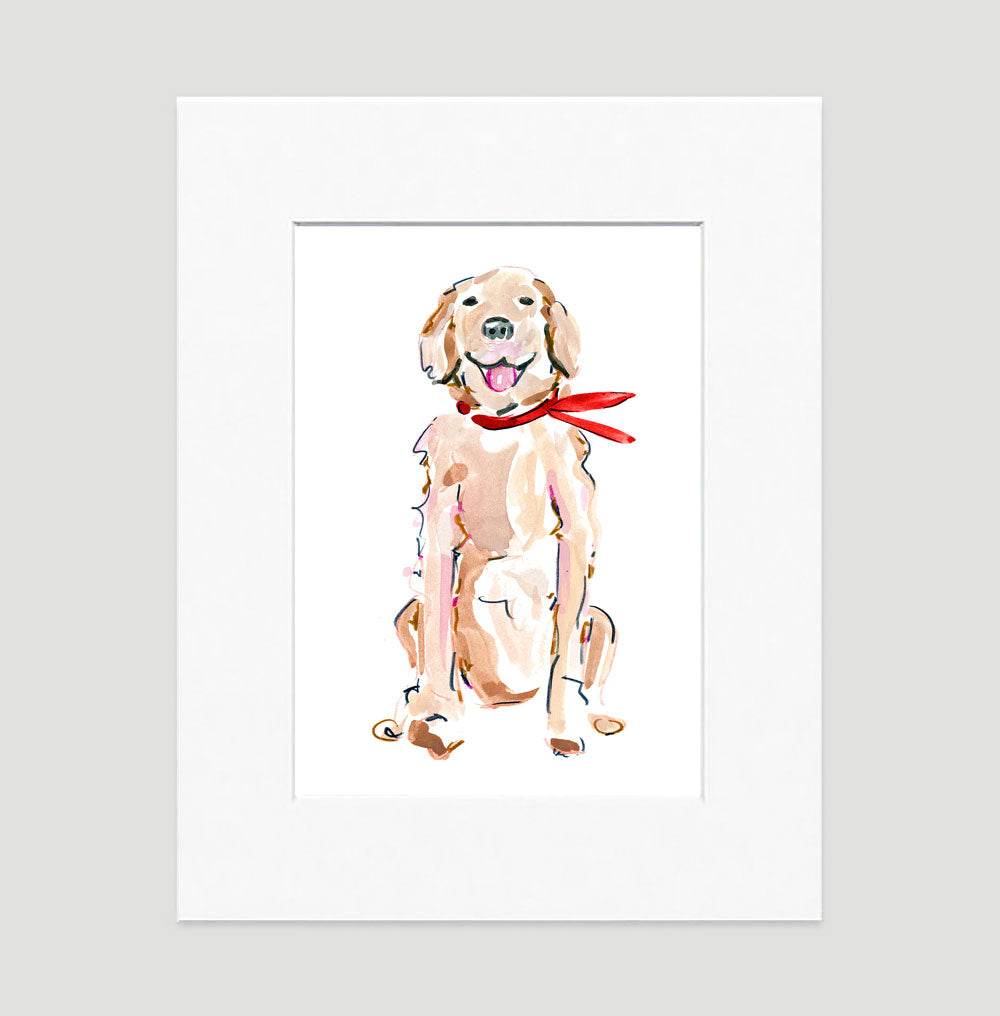 Rickie Retriever Art Print - Dog Illustrations Wall Art Collection-Di Lewis