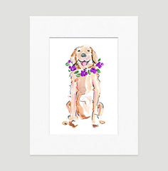 Goldie Retriever Art Print - Dog Illustrations Wall Art Collection-Di Lewis