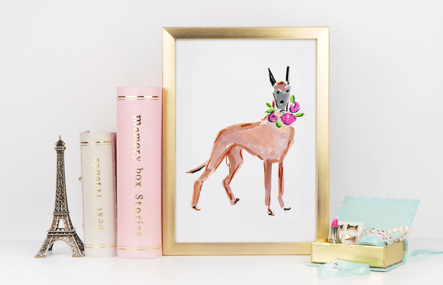 Daisy Dane Art Print - Dog Illustrations Wall Art Collection-Di Lewis