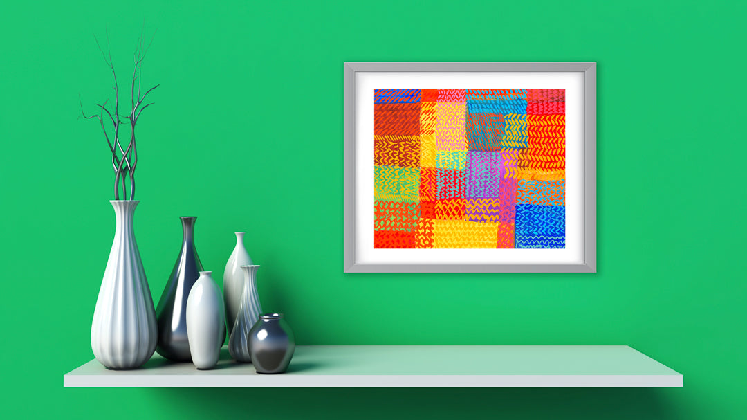 Zigzag Multi Art Print - Abstract Art Wall Decor Collection-Di Lewis