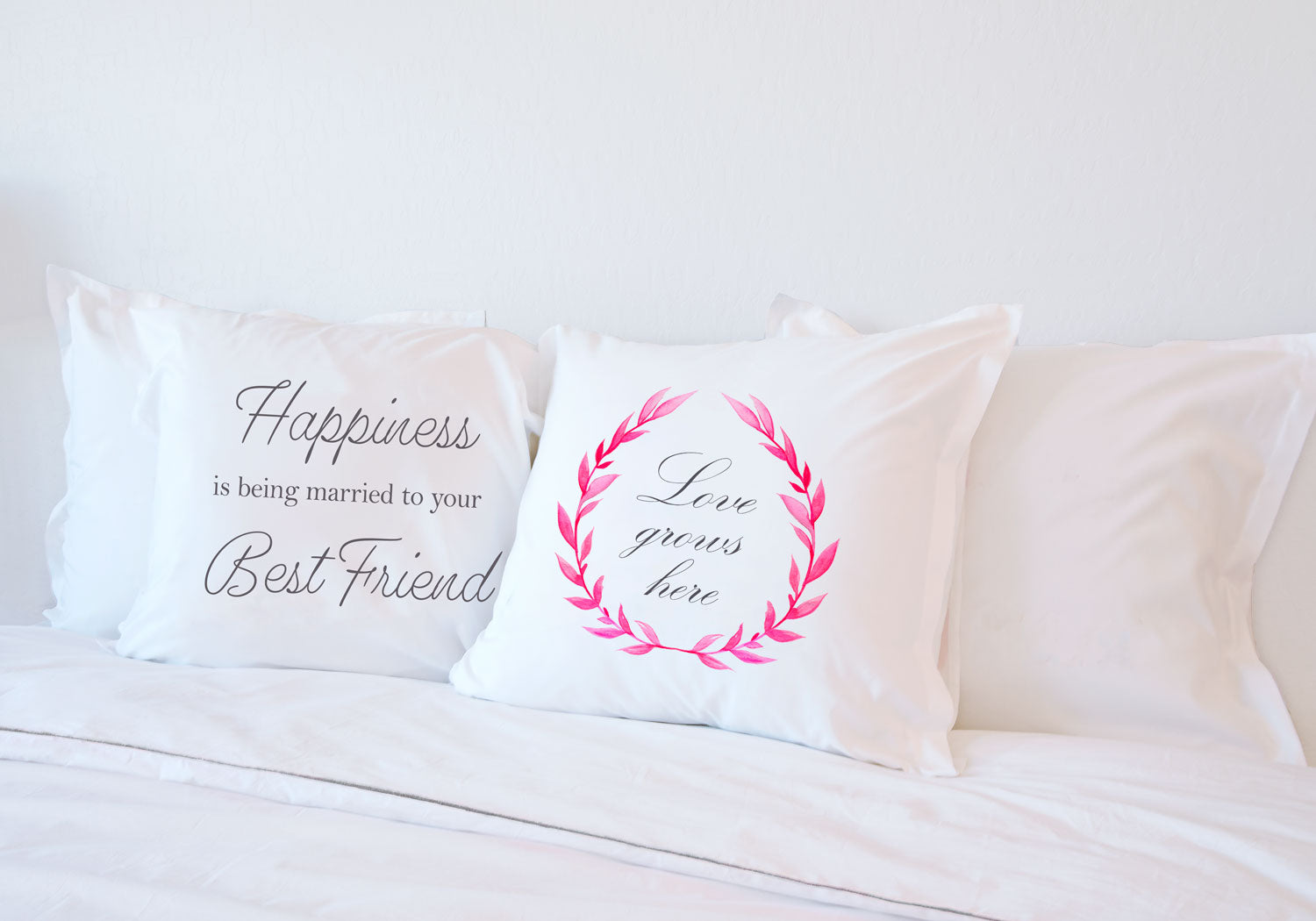 Happiness Is Being Married To Your Best Friend - Inspirational Quotes Pillowcase Collection-Di Lewis