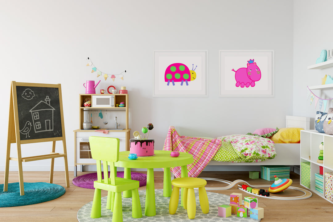 Henrietta Hippo Art Print - Kids Wall Art Collection-Di Lewis