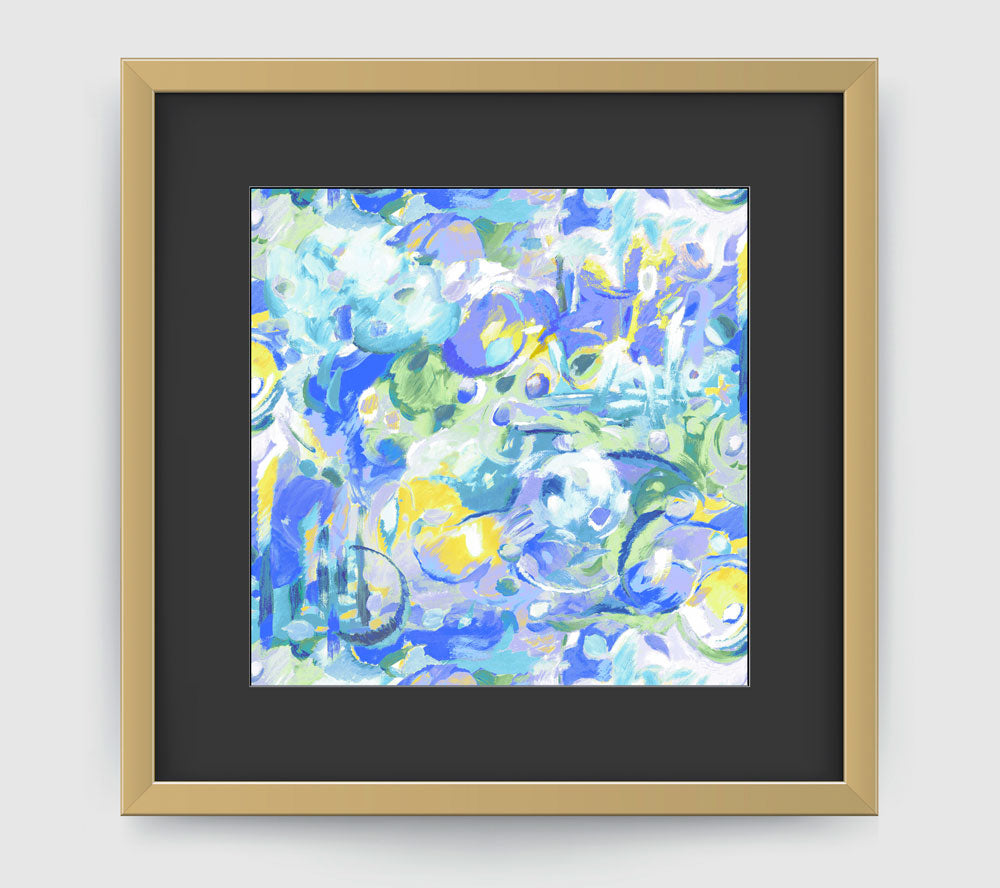 Imagination Blue Art Print - Abstract Art Wall Decor Collection