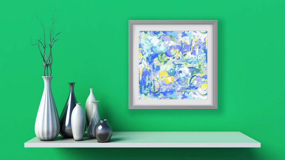 Imagination Blue Art Print - Abstract Art Wall Decor Collection