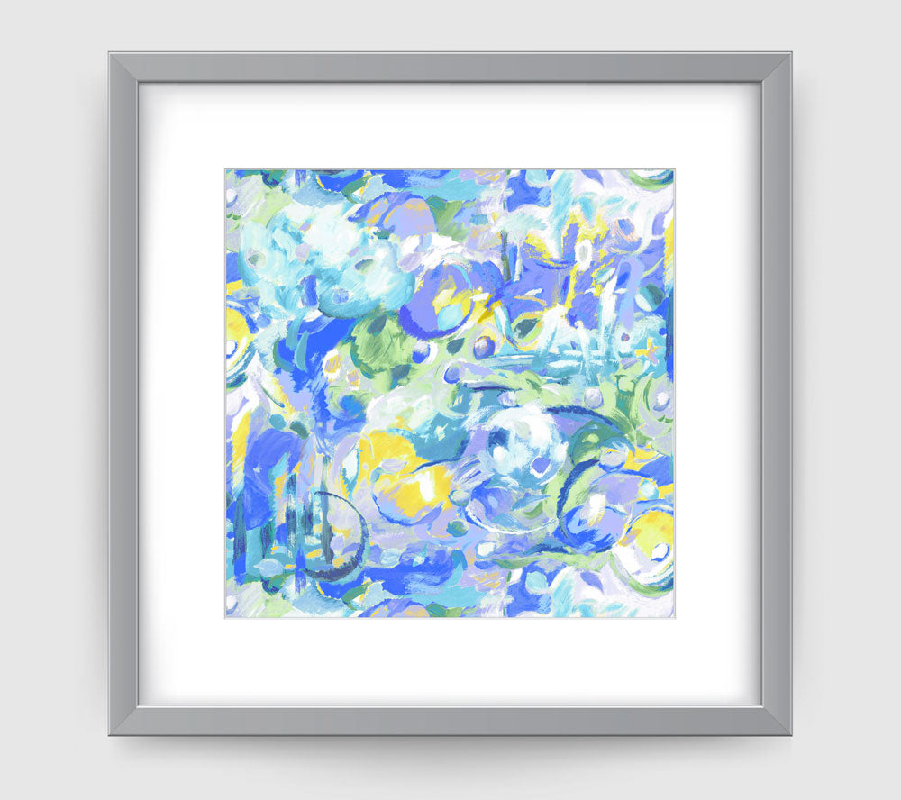 Imagination Blue Art Print - Abstract Art Wall Decor Collection