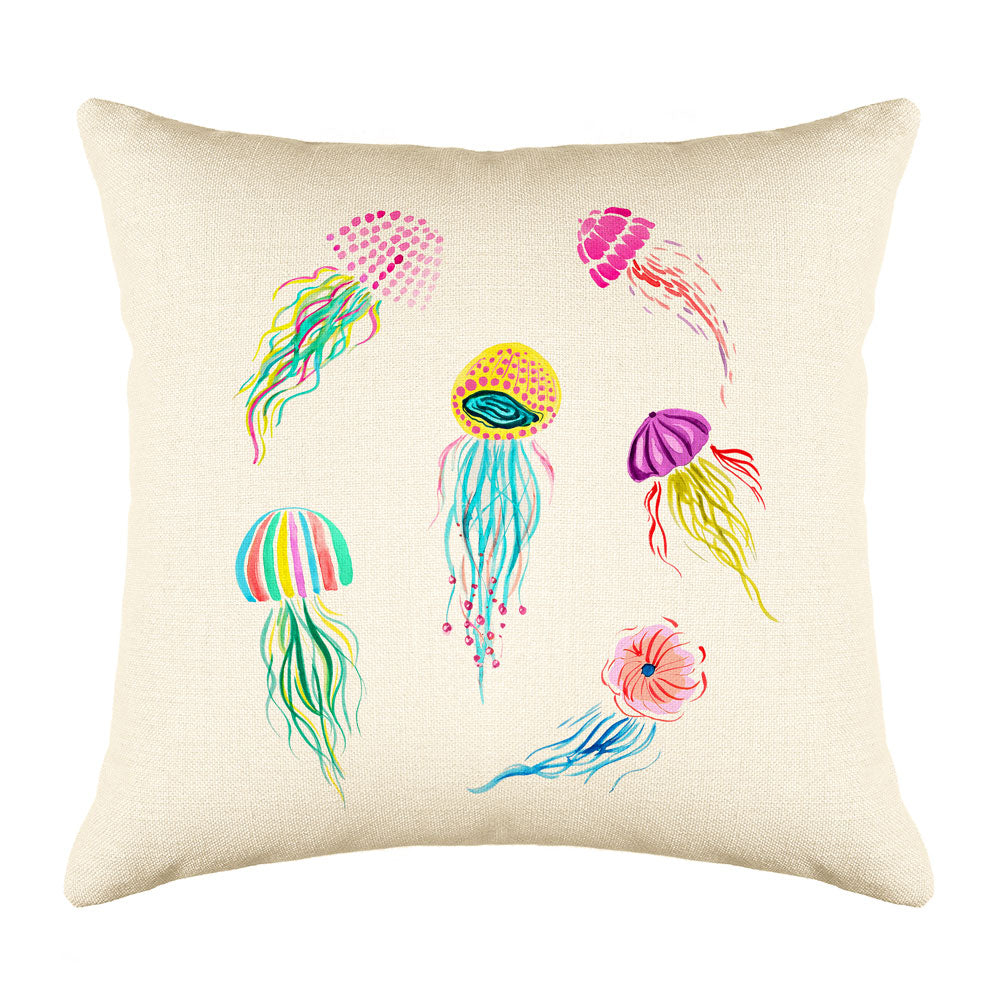 Jellyfish Throw Pillow Cover - Coastal Designs Throw Pillow Cover Collection-Di Lewis