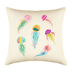 Jellyfish Throw Pillow Cover - Coastal Designs Throw Pillow Cover Collection-Di Lewis