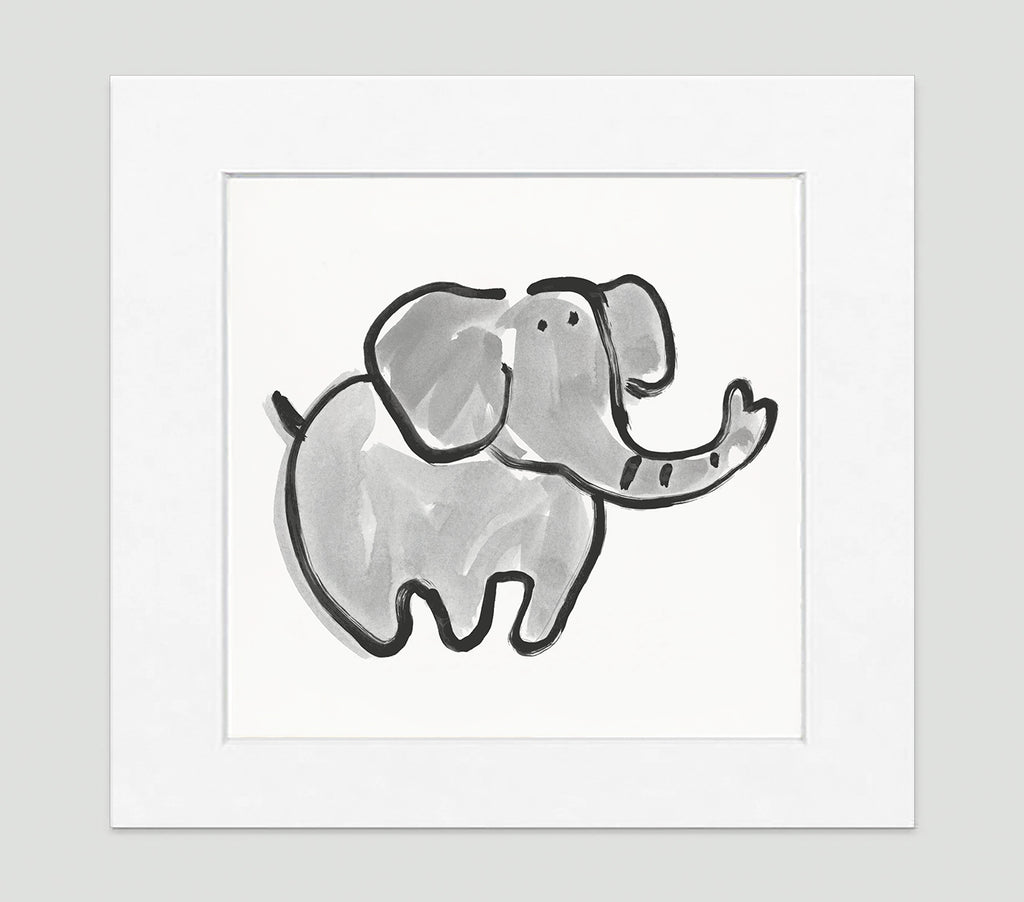 Elephant Art Print - Kids Wall Art Collection Jumbo (Blue) Art Print - Kids Wall Art Collection-Di Lewis