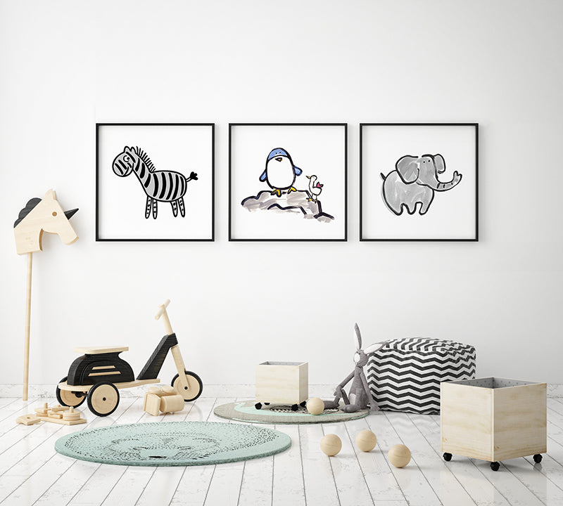 Jumbo (Blue) Art Print - Kids Wall Art Collection-Di Lewis