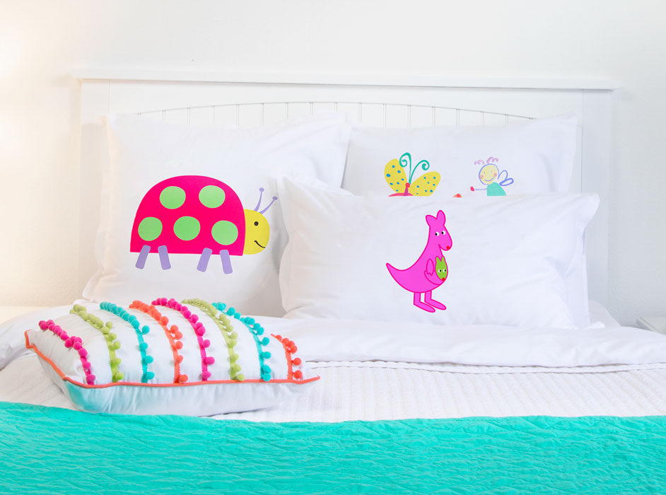 Pink Kangaroo - Personalized Kids Pillowcase Collection