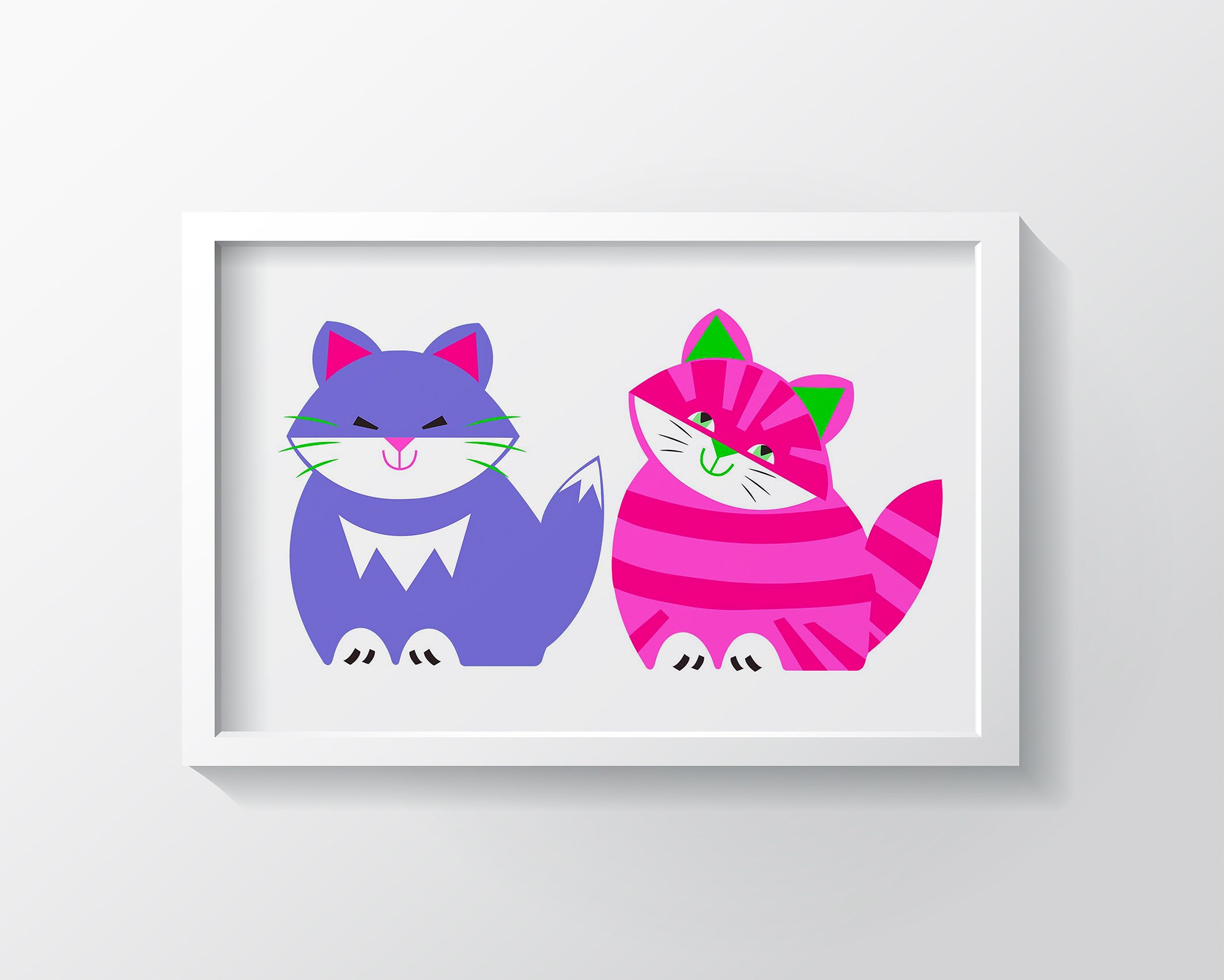 Kit And Kat Art Print - Kids Wall Art Collection-Di Lewis