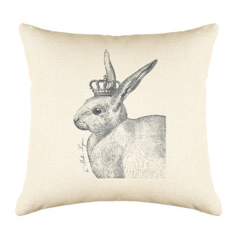 The Royal Rabbit Throw Pillow Cover - Animal Illustrations Throw Pillow Cover Collection-Di Lewis