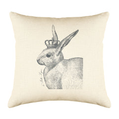 The Royal Rabbit Throw Pillow Cover - Animal Illustrations Throw Pillow Cover Collection-Di Lewis
