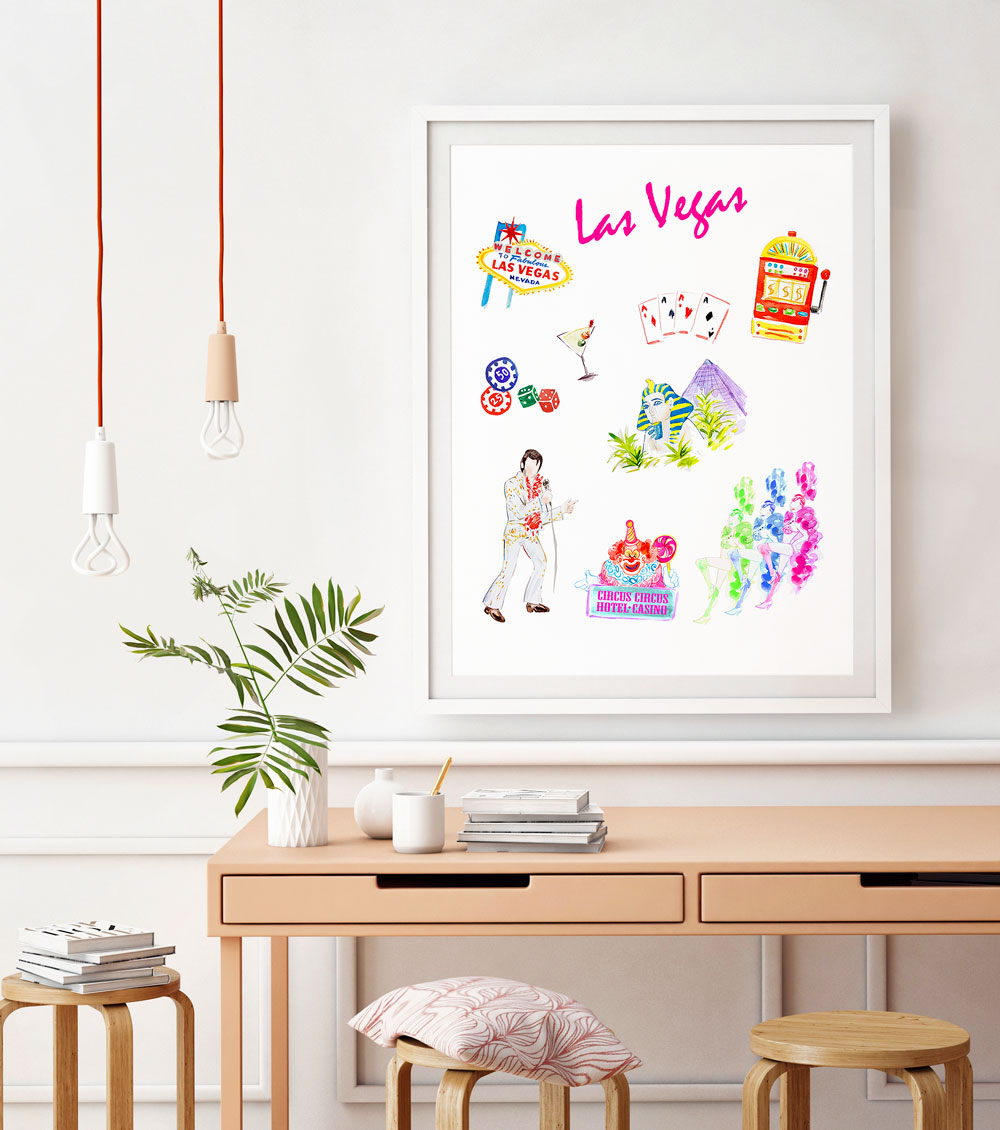 Las Vegas Art Print - Travel Print Wall Art Collection-Di Lewis