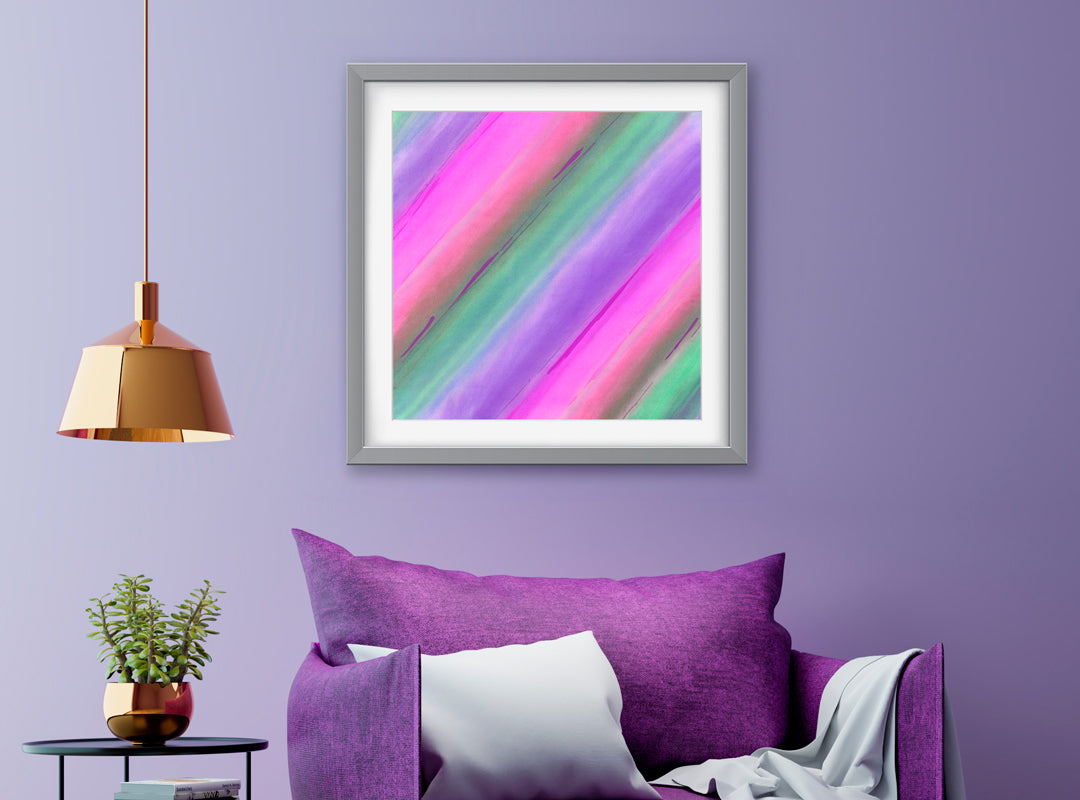 Aurora Pink Purple Green Art Print - Abstract Art Wall Decor Collection-Di Lewis