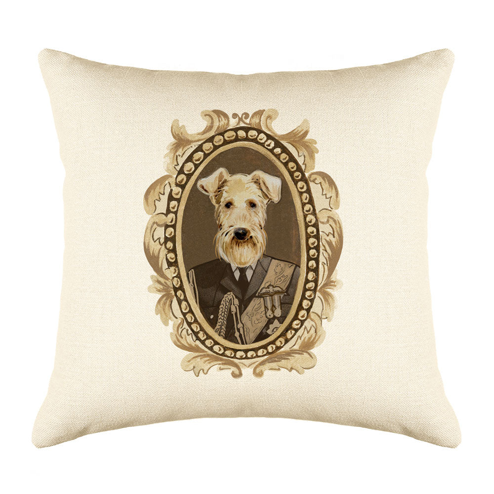 Airedale Portrait Throw Pillow Cover - Dog Illustration Throw Pillow Cover Collection Lord Airedale Throw Pillow Cover - Dog Illustration Throw Pillow Cover Collection-Di Lewis