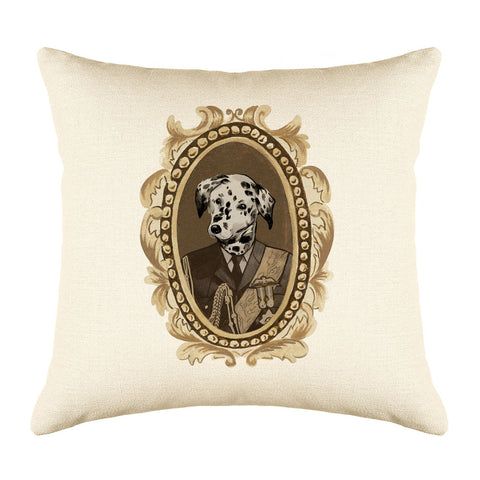 Lord Dalmatian Throw Pillow Cover - Dog Illustration Throw Pillow Cover Collection-Di Lewis