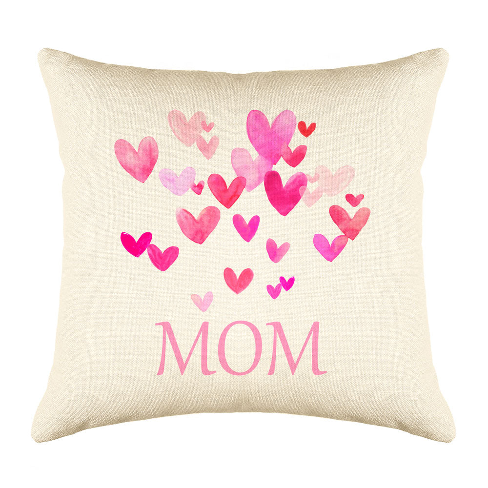Pink Hearts Bursting – Mom Throw Pillow Cover – Mother’s Day Collection