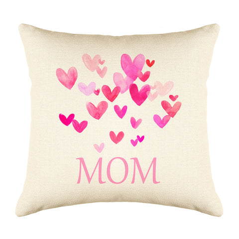 Pink Hearts Bursting – Mom Throw Pillow Cover – Mother’s Day Collection