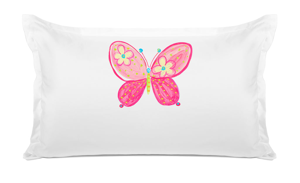 Pink Butterfly  - Personalized Kids Pillowcase Collection Madam Butterfly - Personalized Kids Pillowcase Collection-Di Lewis